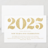 Gold Glitter 2023 Uitnodiging voor nieuwjaarsfeest (Voorkant / Achterkant)