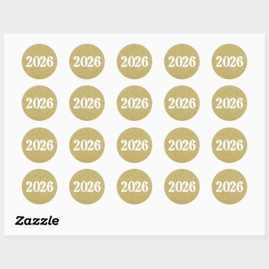 Gold glitter 2026 stickers  (Vel)