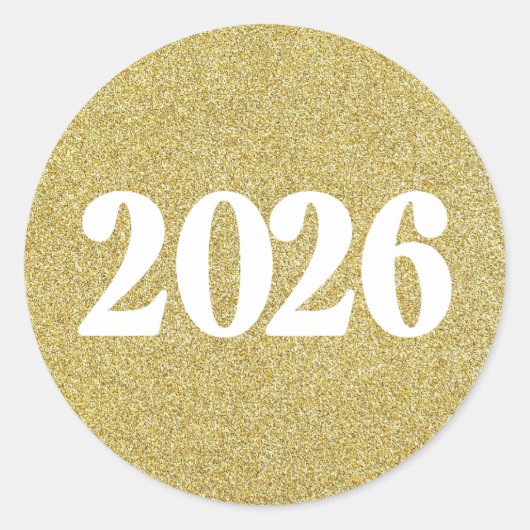 Gold glitter 2026 stickers (Voorkant)