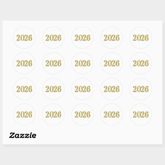 Gold glitter 2026 stickers (Vel)