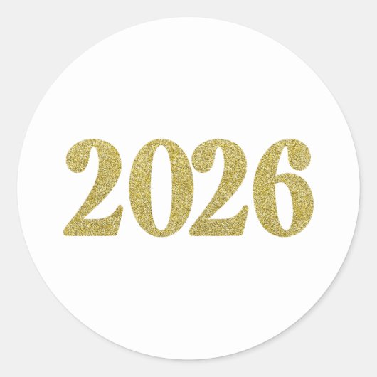 Gold glitter 2026 stickers (Voorkant)