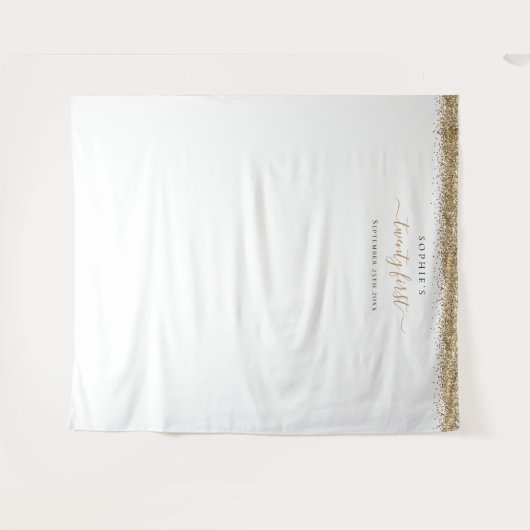 Gold Glitter 21st Background for Photos Tapestry Wandkleed (Voorkant (horizontaal))