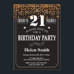 Gold Glitter 21st Birthday Invitation Kaart<br><div class="desc">Gold Glitter 21st Birthday Invitation. Witte Typografie. Achtergrond zwart-wit karton. Volwassen verjaardag. Mannelijke Mannen of vrouwen: Birthday. Kinder jongen of meisje Lady Teen Teenage Bday Invite. 13e 15e 16e 18e 21e 30e 40e 50e 60e 70e 80e 90e 100e. Elke leeftijd. Voor verdere aanpassing, te klikken gelieve de knoop "van de...</div>