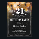 Gold Glitter 21st Birthday Invitation Kaart<br><div class="desc">Gold Glitter 21st Birthday Invitation. Witte Typografie. Achtergrond zwart-wit karton. Volwassen verjaardag. Mannelijke Mannen of vrouwen: Birthday. Kinder jongen of meisje Lady Teen Teenage Bday Invite. 13e 15e 16e 18e 21e 30e 40e 50e 60e 70e 80e 90e 100e. Elke leeftijd. Voor verdere aanpassing, te klikken gelieve de knoop "van de...</div>