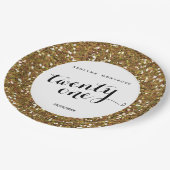 Gold Glitter 21st Birthday Papieren Bordje (Gekanteld)