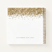 Gold Glitter 21st Birthday Party Guest Book Notitieboek (Achterkant)