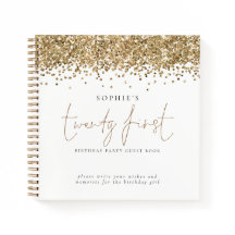 Gold Glitter 21ste verjaardag gastboek