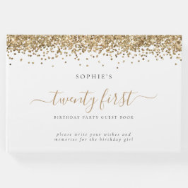 Gold Glitter 21ste verjaardag Gastenboek