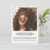 Gold Glitter 2 Photo Virtual Baby shower Kaart (Staand voorkant)