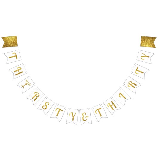 Gold Glitter 30thBirthday/Jubileum Party Banner (Alle)