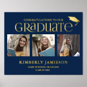 Gold Glitter 3 Welkomstteken foto Afstuderen Folie Afdrukken (Voorkant)