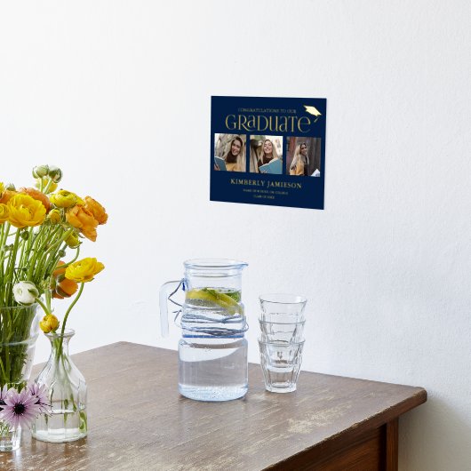 Gold Glitter 3 Welkomstteken foto Afstuderen Folie Afdrukken (Laag (Keuken))