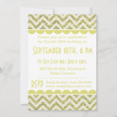 Gold Glitter 40 jaar en Fabulous Birthday Invite Kaart (Achterkant)