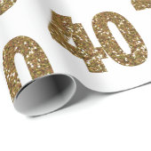 Gold Glitter 40th Birthday Cadeaupapier (Rol Hoek)