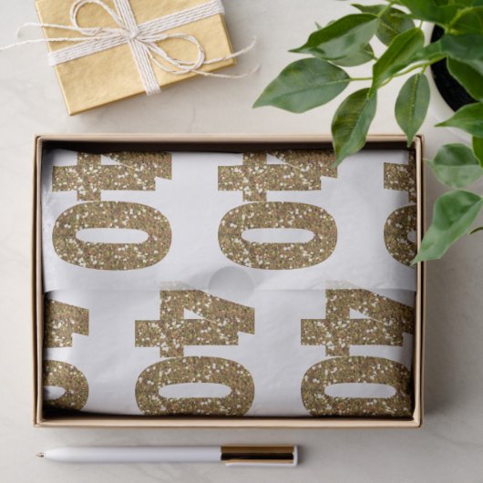 Gold Glitter 40th Birthday Tissuepapier (Geschenk)