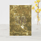 Gold Glitter 50 50th Wedding Jubileum Birthday Kaart (Gele Bloem)