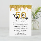 Gold Glitter 50 en de Fabulous Vijftig Verrassings Kaart (Staand voorkant)