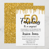 Gold Glitter 50 en de Fabulous Vijftig Verrassings Kaart (Voorkant / Achterkant)
