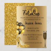 Gold Glitter 50 en Fabulous 50day Gold Kaart (Voorkant / Achterkant)