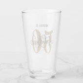 Gold Glitter 50 & Fabulous Birthday met naam Glas (Achterkant)