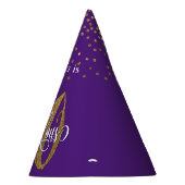 Gold Glitter 50 & Fabulous Typografie op Paars Feesthoedjes (Rechts)