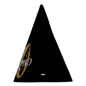 Gold Glitter 50 & Fabulous Typografie op zwart Feesthoedjes (Rechts)