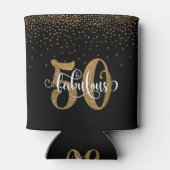 Gold Glitter 50 & Fabulous Typography Birthday Blikjeskoeler (Achterkant)