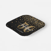 Gold Glitter 50 & Fabulous Typography Birthday Papieren Bordje (Gebogen)