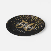 Gold Glitter 50 & Fabulous Typography Birthday Papieren Bordje (Gekanteld)