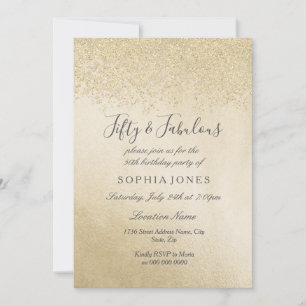 Gold Glitter 50 jaar en geweldig 50 jaar oud Kaart