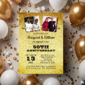 Gold Glitter 50e Jubileum Foto Kaart