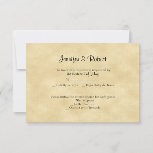 Gold Glitter 50e Jubileum-reactiekaart RSVP Kaartje (Voorkant)