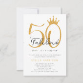 Gold Glitter 50ste en fantastische verjaardagsfees Kaart (Voorkant)