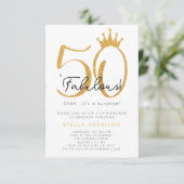 Gold Glitter 50ste en fantastische verjaardagsfees Kaart (Staand voorkant)