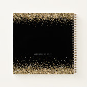 Gold Glitter 50th Birthday Black Guest Book Notitieboek (Achterkant)