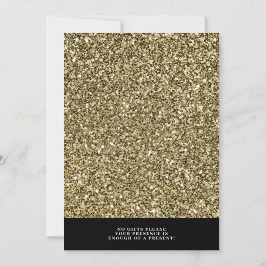 Gold Glitter 50th Birthday Invitations Kaart (Achterkant)