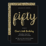 Gold Glitter 50th Birthday Invitations Kaart<br><div class="desc">Gold Glitter 50th Birthday Invitations. Vijftig is geweldige met deze retro en elegante partijuitnodigingen. Deze stijlvolle partijuitnodiging is een klassieke keuze voor een leuke 50e verjaardag! Extra partijbenodigdheden en decoraties zijn beschikbaar bij Metro-Event.com en Metro-Events op Zazzle.</div>