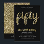 Gold Glitter 50th Birthday Invitations Kaart<br><div class="desc">Gold Glitter 50th Birthday Invitations. Vijftig is geweldige met deze retro en elegante partijuitnodigingen. Deze stijlvolle partijuitnodiging is een klassieke keuze voor een leuke 50e verjaardag! Extra partijbenodigdheden en decoraties zijn beschikbaar bij Metro-Event.com en Metro-Events op Zazzle.</div>