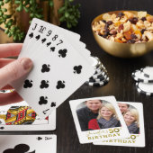 Gold Glitter 50th Birthday Party Foto Pokerkaarten (Insitu)