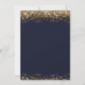 Gold Glitter 50th Birthday Party Invitation Kaart (Achterkant)
