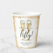 Gold Glitter 50th Birthday Party Papieren Bekers (Voorkant)