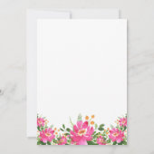 Gold Glitter 50th Birthday Pink Floral Kaart (Achterkant)