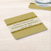 Gold Glitter 50th Golden Wedding Jubileum Kartonnen Onderzetters (Schuin)