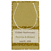 Gold Glitter 50th Golden Wedding Jubileum Klein Cadeauzakje (Achterkant)