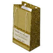 Gold Glitter 50th Golden Wedding Jubileum Klein Cadeauzakje (Achterkant Gekanteld)