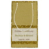 Gold Glitter 50th Golden Wedding Jubileum Klein Cadeauzakje (Voorkant)