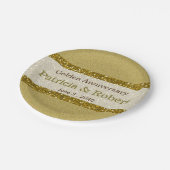 Gold Glitter 50th Golden Wedding Jubileum Papieren Bordje (Gekanteld)