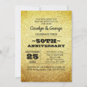 Gold Glitter 50th Jubileum Party Kaart (Voorkant)