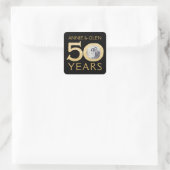 Gold Glitter 50th Jubileum Photo Template Squar Vierkante Sticker (Tas)