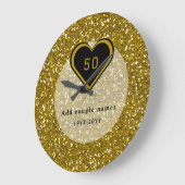 Gold Glitter 50th Wedding Jubileum Grote Klok (Hoek)